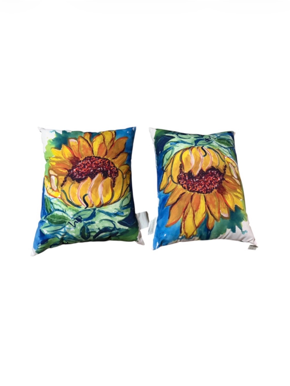 Betsy Drake Sunflower Art Print Throw Pillow Set of Two